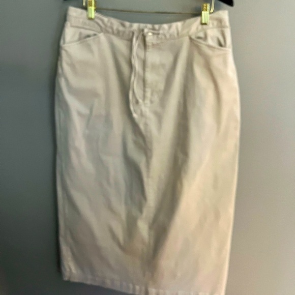 Cherokee long skirt pockets beige Cotton Women’s XL Vintage Fitted Maxi w/Slit - Picture 8 of 9